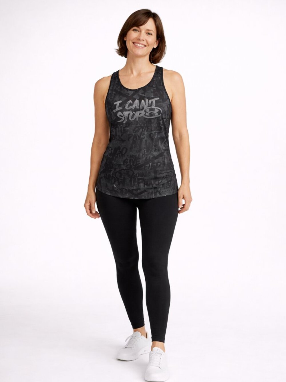 Under Armour Compression Tank M Black Graphic Workout Top NWT
